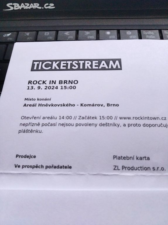 2 vstupenky ROCK IN BRNO