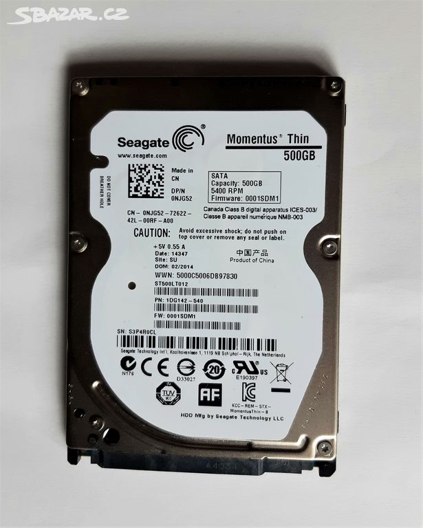 HDD Seagate Momentus Thin - 500 GB, 2.5", 7mm