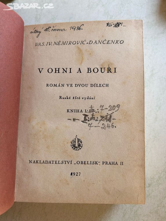 Kniha V ohni a bouři (V. I. Nemirovič-Dančenko)