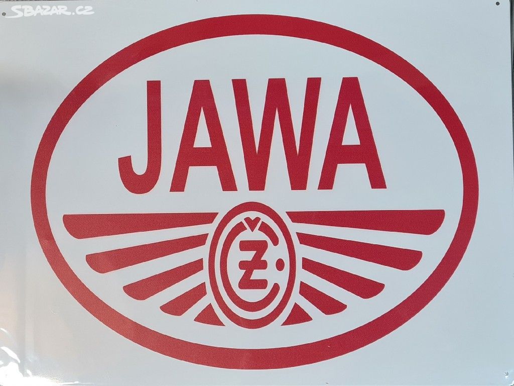 Cedule kovová retro LOGO JAWA