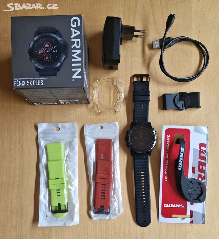 Garmin Fenix 5X Plus Sapphire + příslušenství