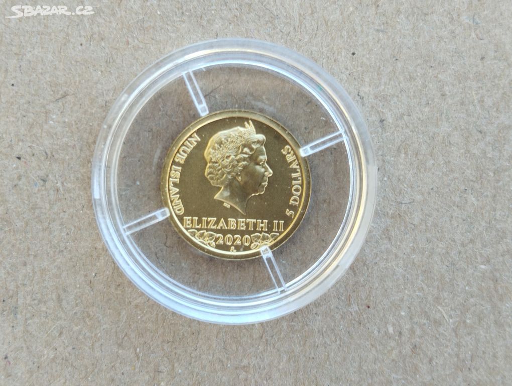 Zlatá mince 1/25 česky lev 2020, 999,9