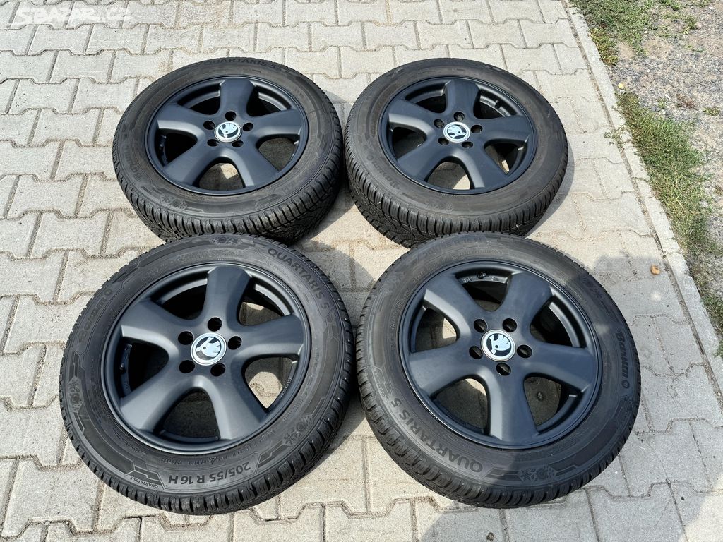 4x al kola 5x112 16 + pneu zimní 205/55 R16