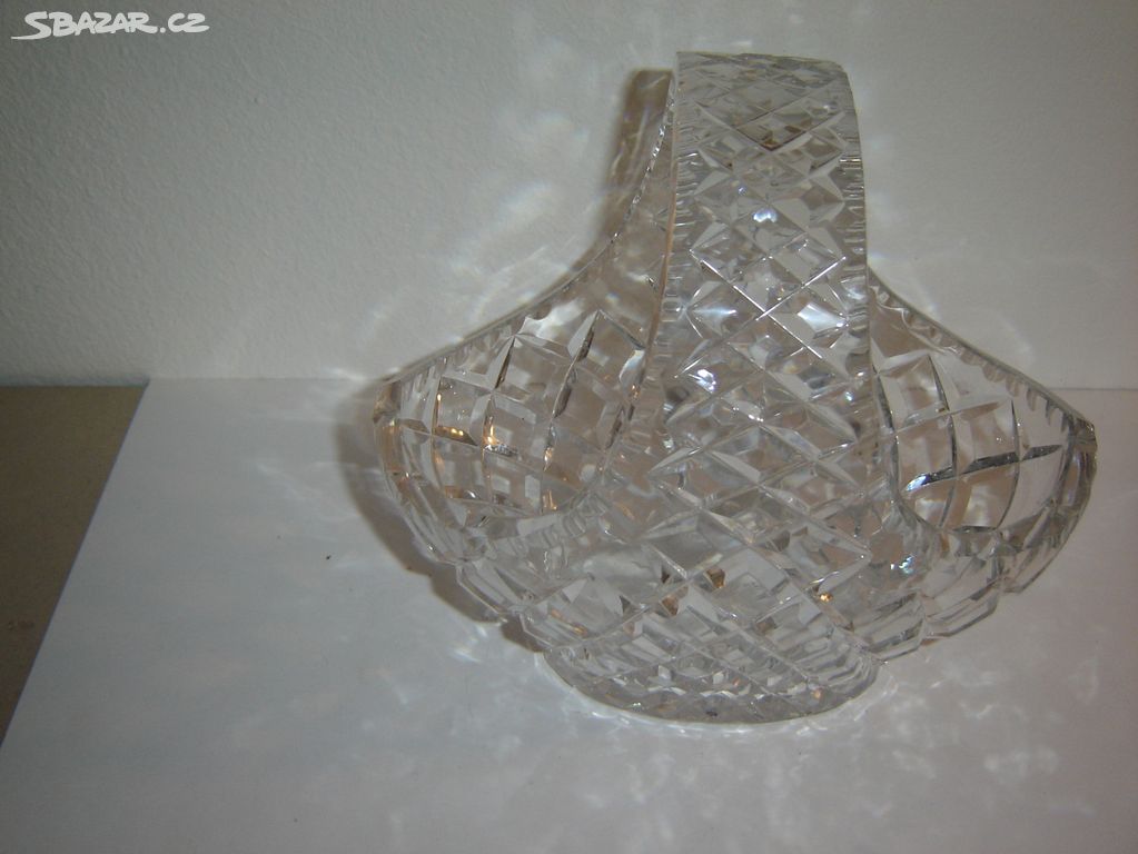 Broušené sklo Crystal Bohemia - košík 19 cm