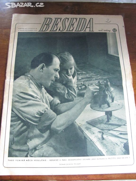 BESEDA-starý, retro časopis 25.4 1947,ČESKOSLOVE.