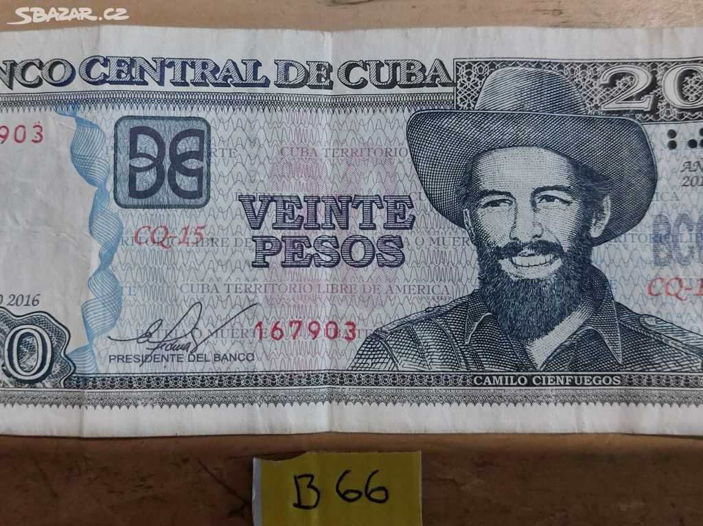 20 pesos 2016 Kuba (B66) Bankovka.