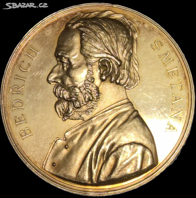 Medaile Bedřich Smetana 1894, Stříbro 51,6 gramu.