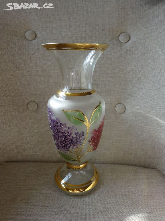 vintage váza borské sklo