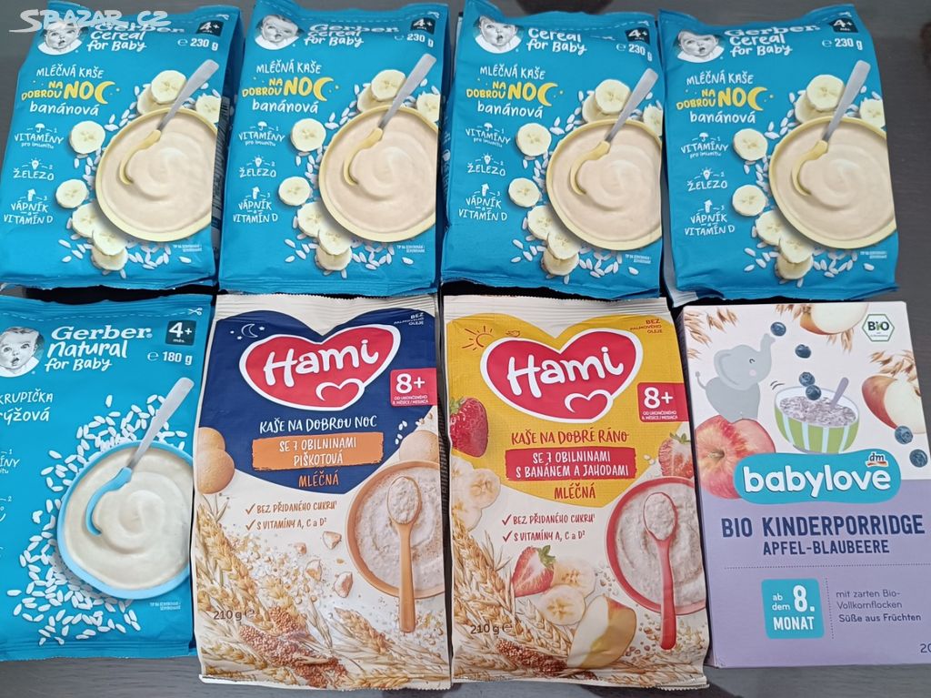 8x dětská kaše Gerber, Hami, Babylove