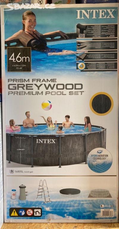 Nepoužitý bazén INTEXPRISMFRAME Greywood 4,57x1,22