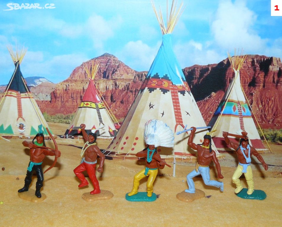 ( 01 ) Timpo Toys originál figurky -indiáni 1 - 15