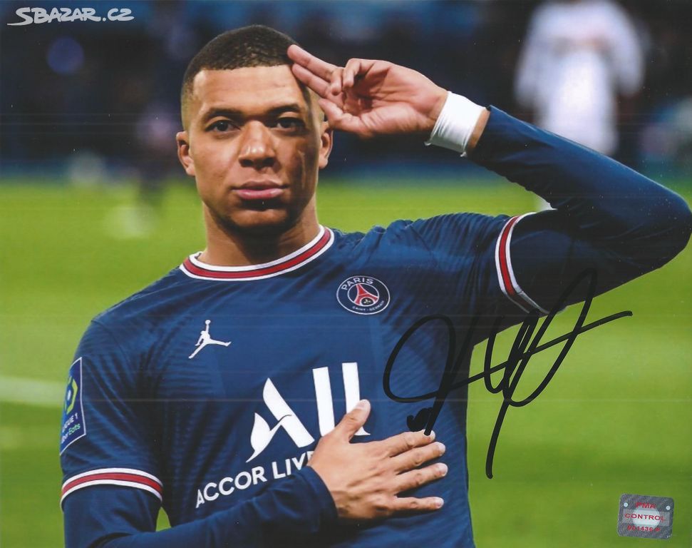 Kylian Mbappé - foto s podpisem, COA + hologram