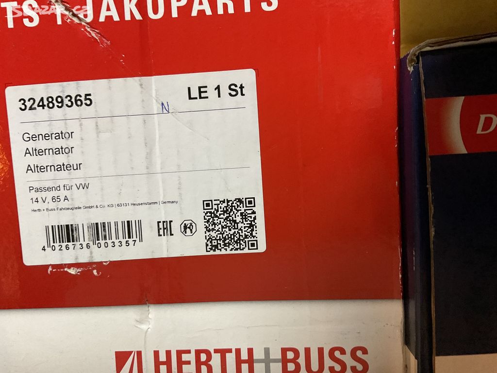 Alternátor HERTH+BUSS ELPARTS 32489365 AUDI 80 B2