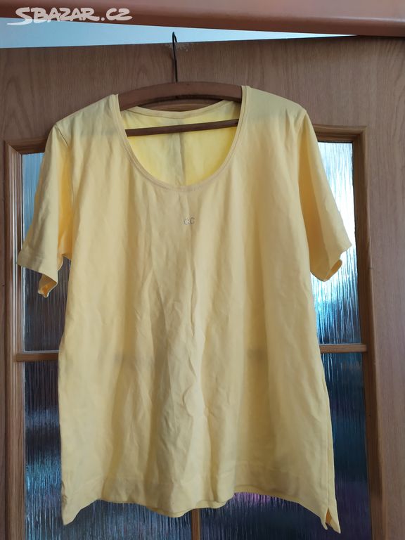 Dámské bavlněné žluté tričko vel.46