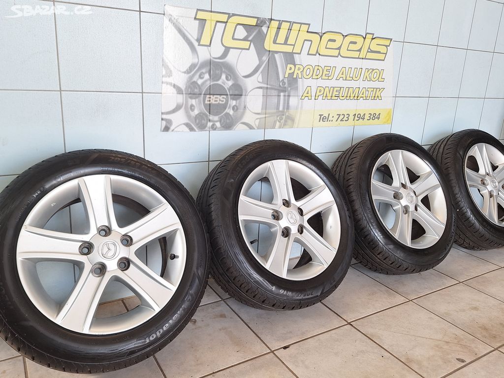 Alu kola R16 5x114,3 Mazda + letní pneu 205/55/16