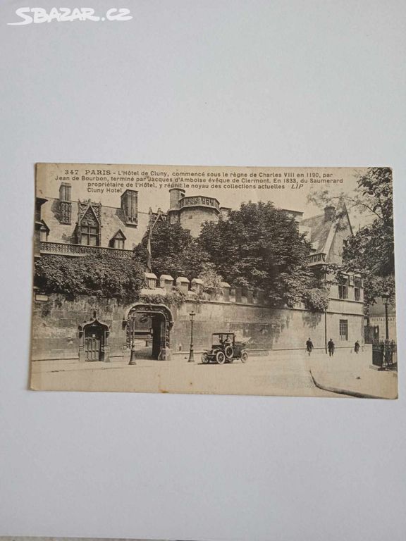 Paris, starý, retro pohled, pohlednice, MF