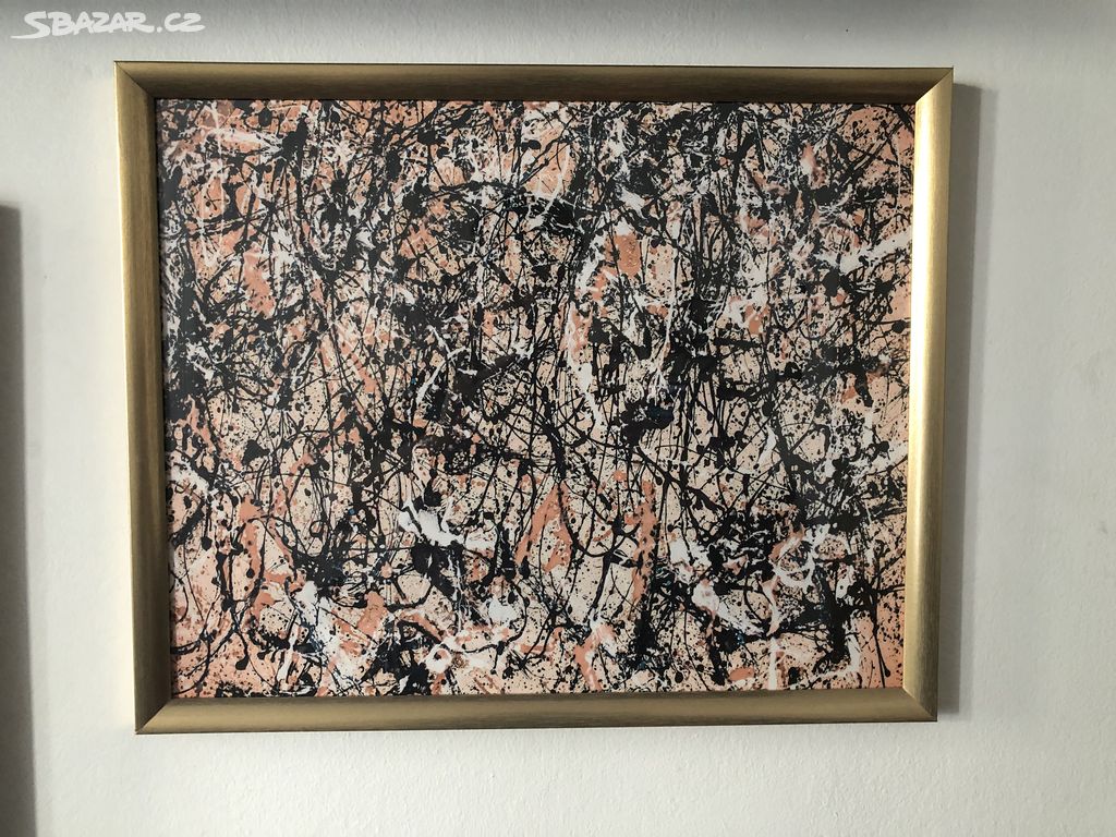 Obraz imitace Jackson Pollock vč rámu