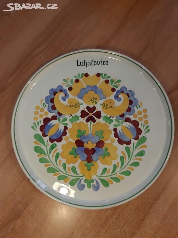 Starožitný dekorativní talíř Luhačovice