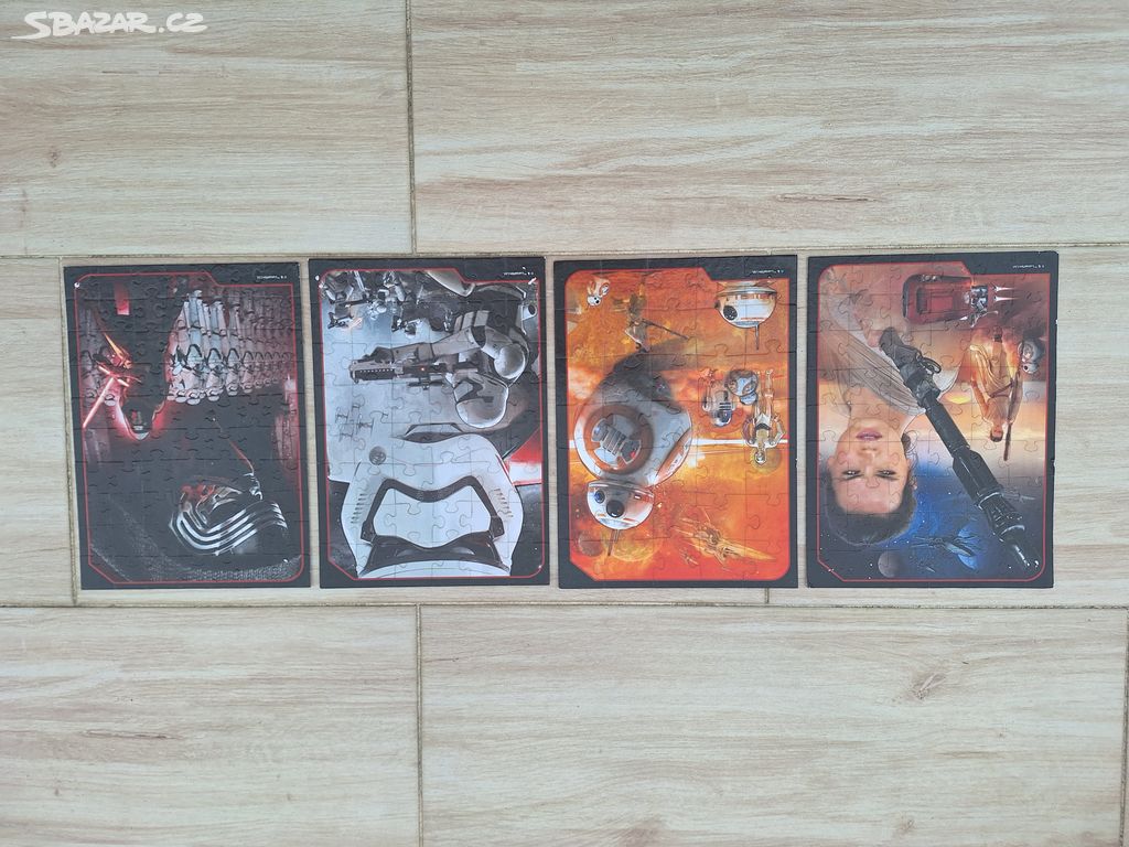 Plakáty Star wars slepené z puzzlí