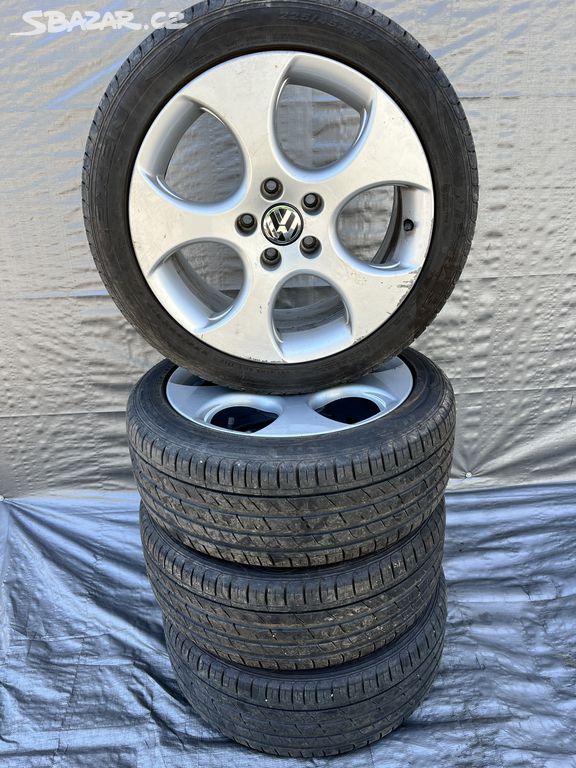 ALU kola 5x112 r17 z golf GTI letní pneumatiky