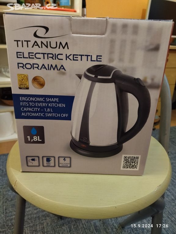 Rychlovarná konvice Titanum 1,8 L. Nová !