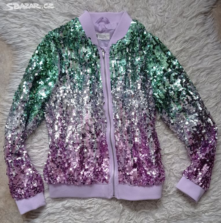 Bomber mikina s flitry H&M