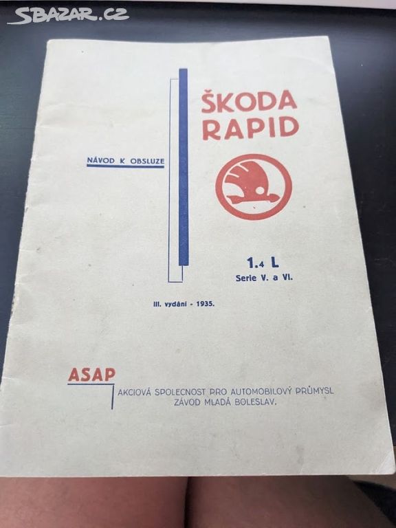 Návod k obsluze Škoda Rapid,1935