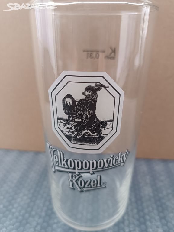 Reklamní pivní SKLENICE, zn. Velkopopovický Kozel