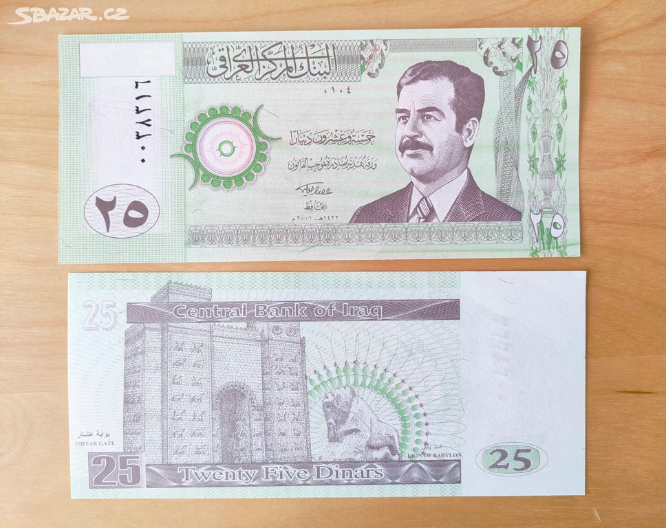 Irák - 25 dinárů - Saddam Hussein