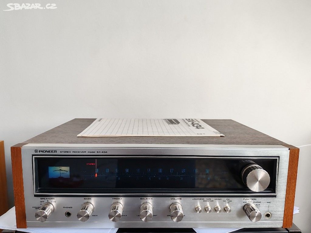 Vintage Receiver PIONEER SX-434 včetně manuálů