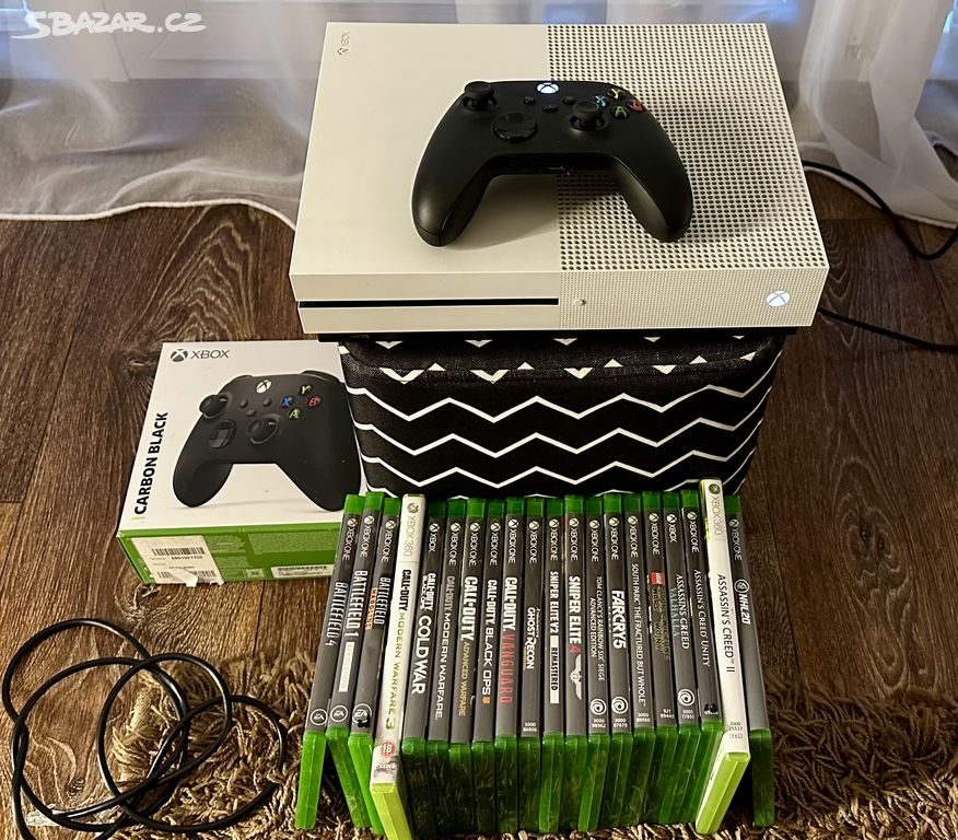 XBOX ONE S 500gb, 20her, nový ovladač, stav nového