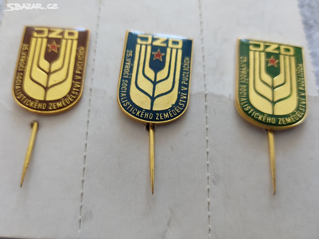 Odznak JZD 25.výročí soc. zemědělství - 3 ks
