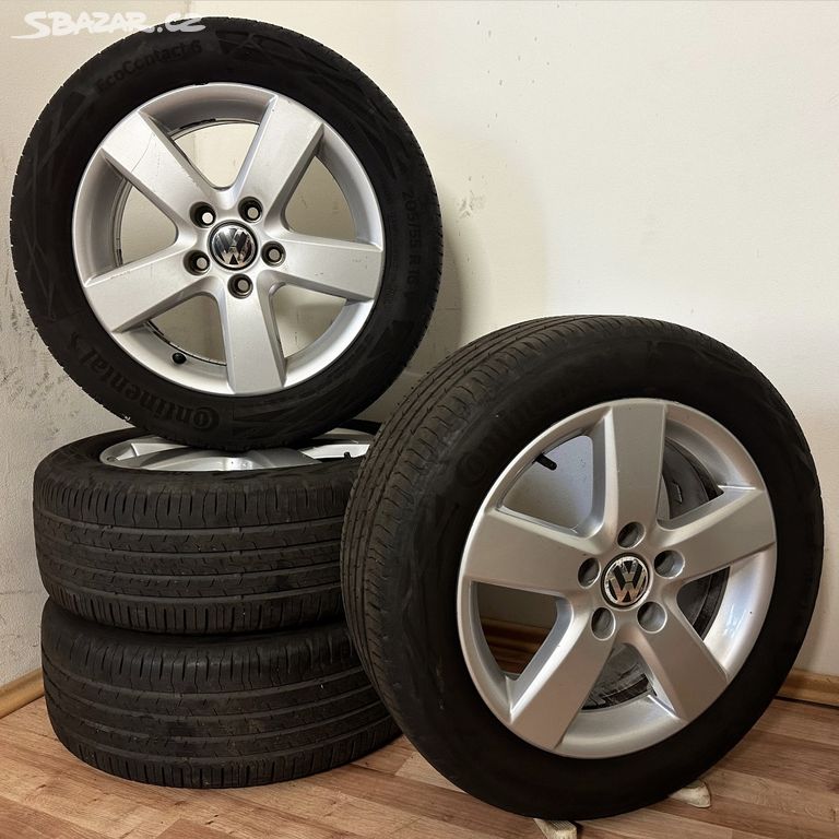 VW TOURAN/GOLF 5x112 R16 ET50+LETNÍ 205/55R16 6mm