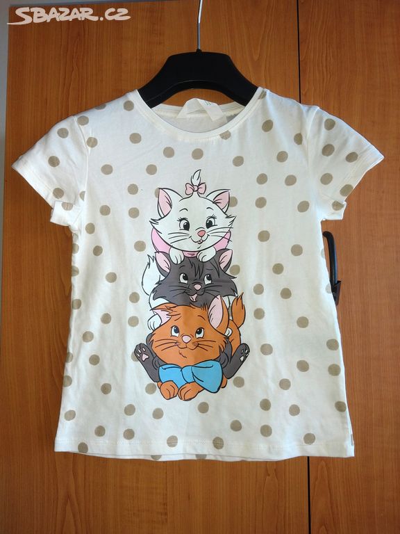 Nové H&M tričko 122 128 Aristocats kočička Disney