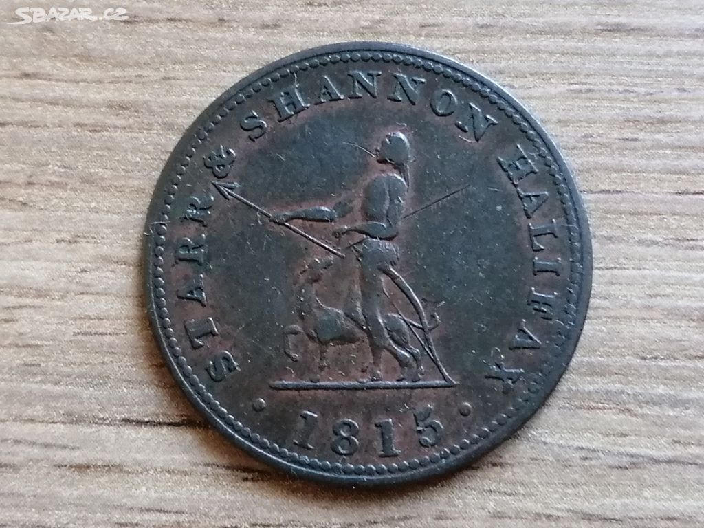 Kolonie Nova Scotia 1/2 Penny 1815 mince Kanada