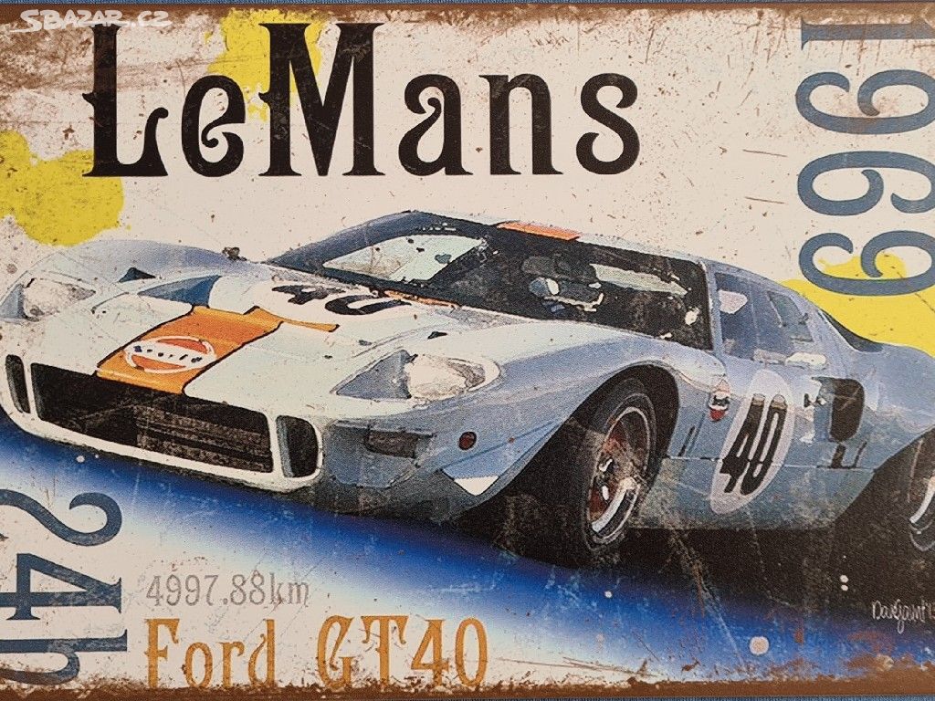 Cedule kovová retro LE MANS