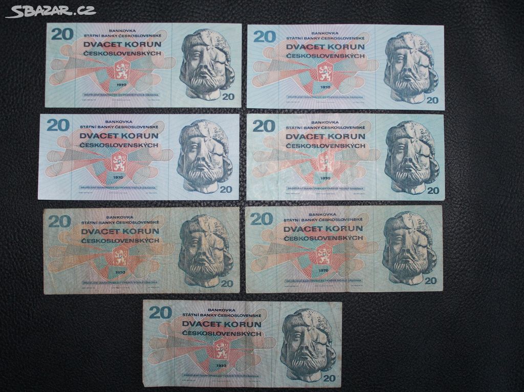 20 Kčs 1970 serie F,L - 7 KS