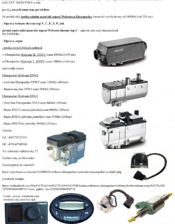 Eberspächer Airtronic D2, 24 volt, diesel - Lochovice, Beroun - Sbazar.cz