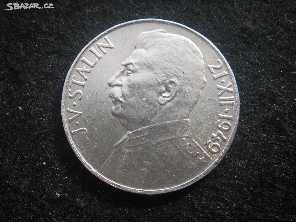 100 kčs 1949 J. V. Stalin, stříbrná pam. mince