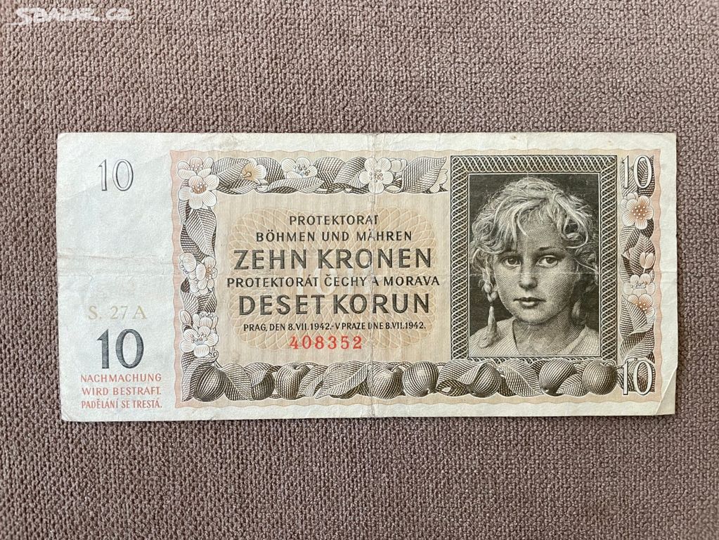 Bankovka 10 korun 1942 - Protektorát