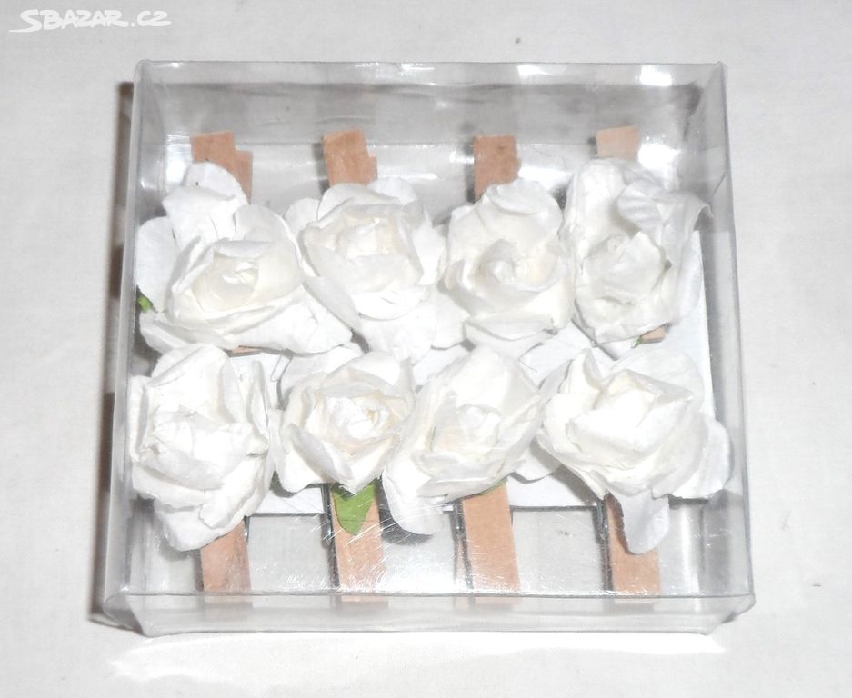 Nové balení, dřevěné KOLÍČKY s růže, Kik