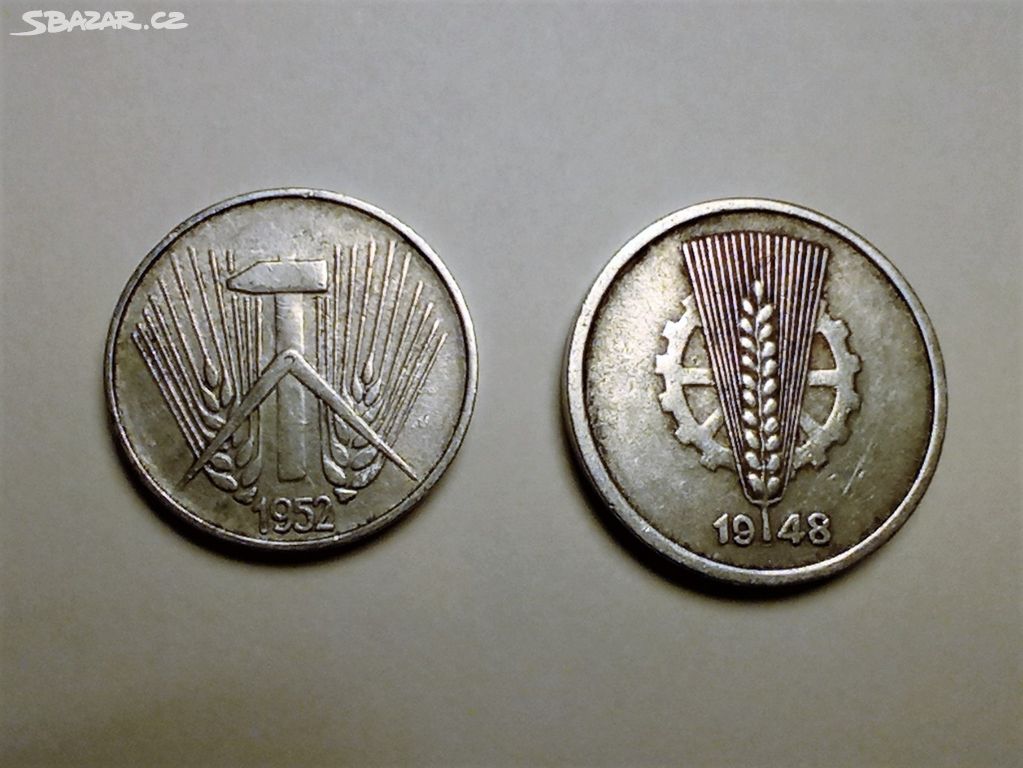 Mince německa - 1 a 5 Pfennigs + 1 Marka,