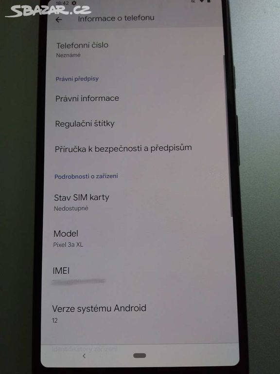 Mobilní telefon Google Pixel 3a XL