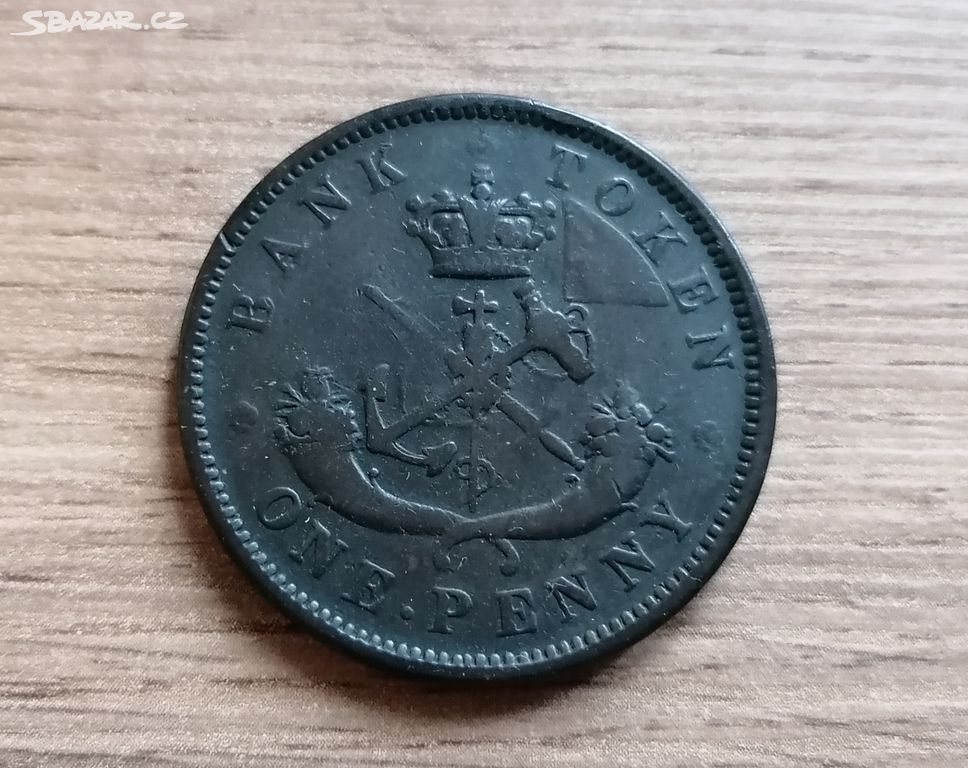 Kanada 1 Penny 1857 mince kolonie Upper Canada
