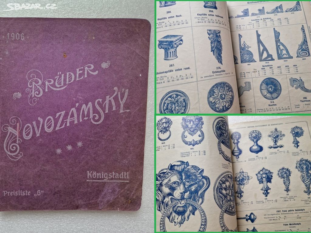 Starý reklamní katalog ceník Novozámský 1906 RU