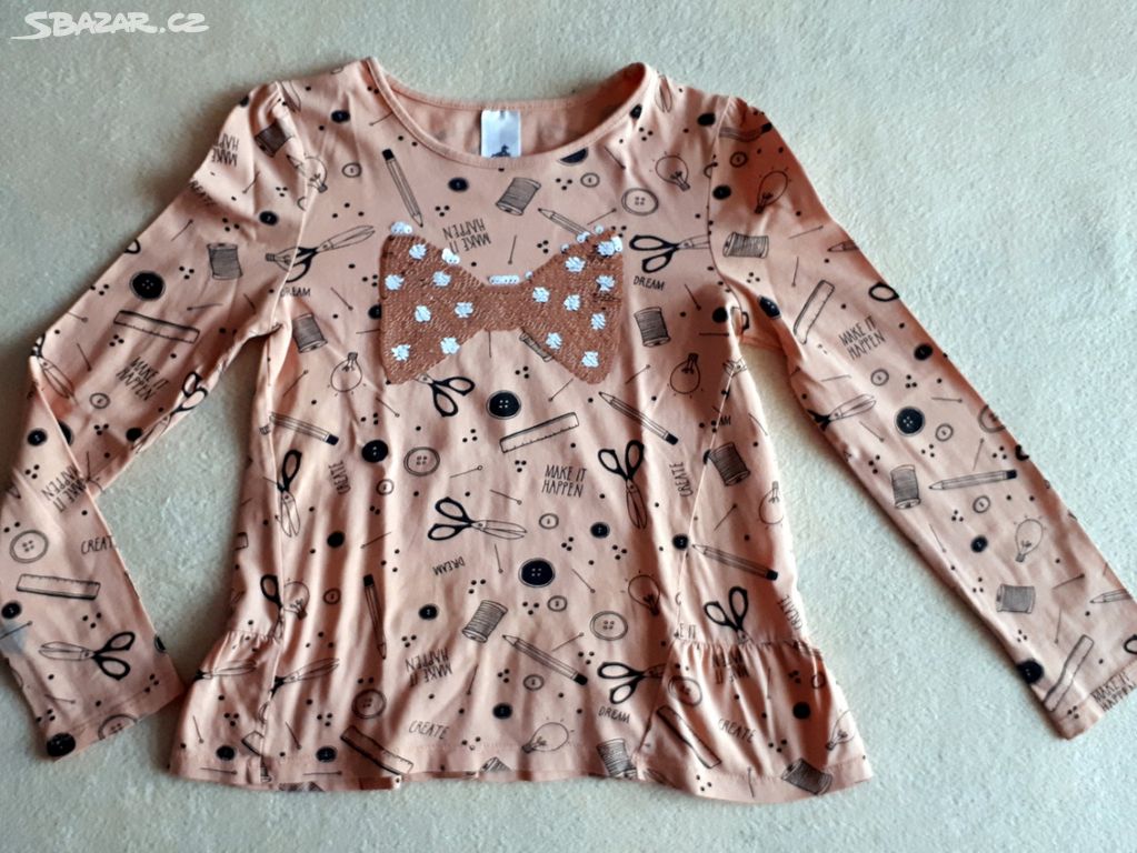 Dívčí tričko s přeměňovací mašlí, 134, zn.Palomino