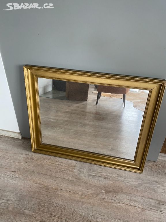 Zrcadlo velké  starožitný rám 95 x 75 cm