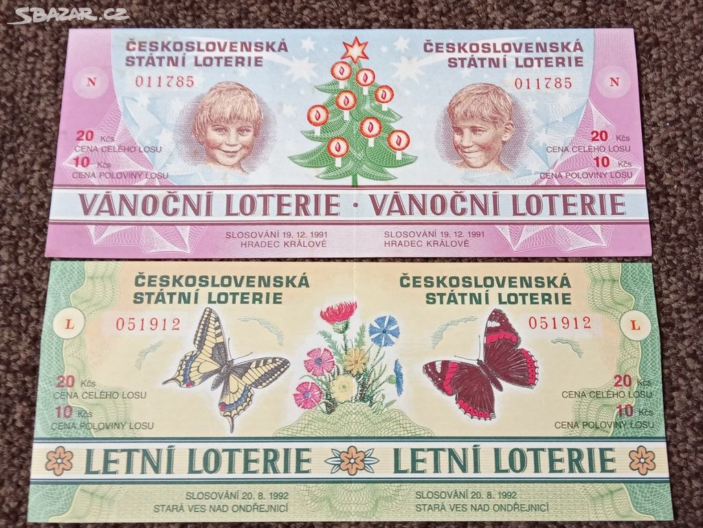 Losy Čsl.státní loterie letní a zimní loterie