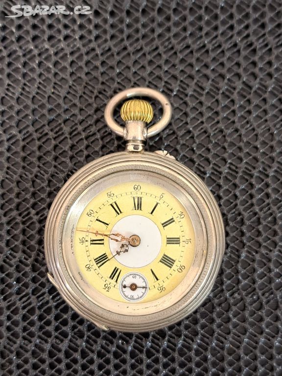 Starožitné stříbrné kapesní hodinky 7491