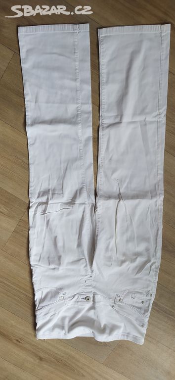 Těhotenské bílé kalhoty 38